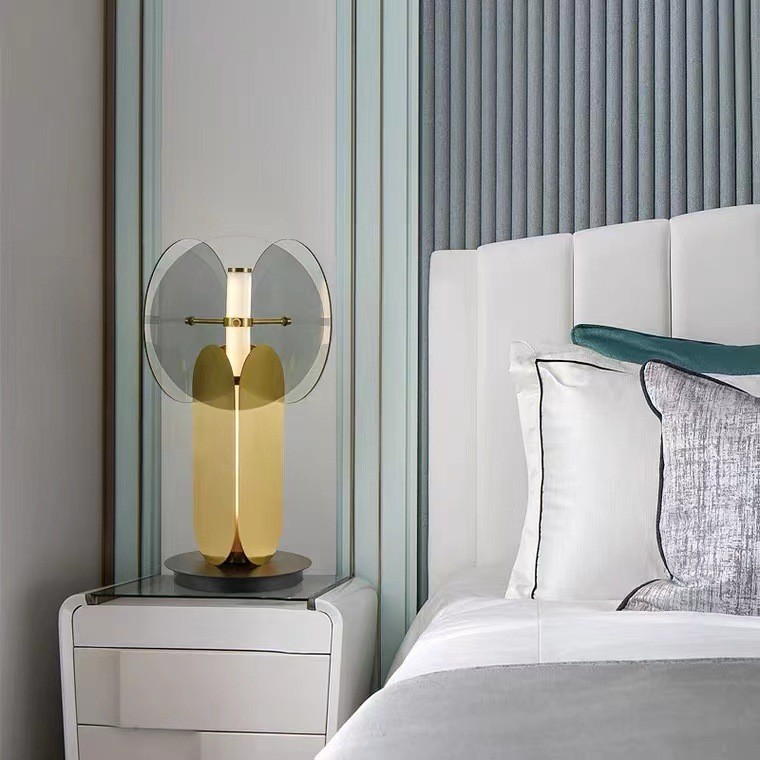 Elevate Your Space with the Exquisite Glass and Wrought Iron Table Lamp: A Fusion of Art and Functionality