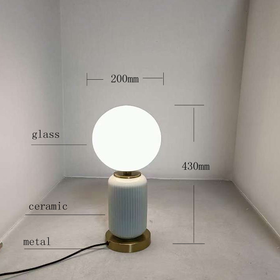Modern Glass - Ceramic - Metal Integrated Table Lamp