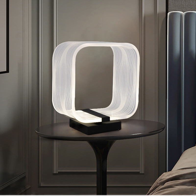 Modern Geometric Acrylic Table Lamp: Sculptural Light for Minimalist Spaces