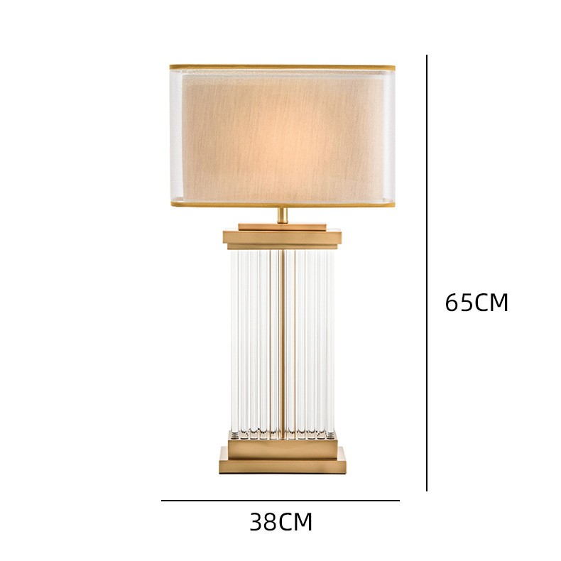 Nordic Crystal Column Table Lamp: Frosted Lantern - Inspired Elegance for Modern Interiors