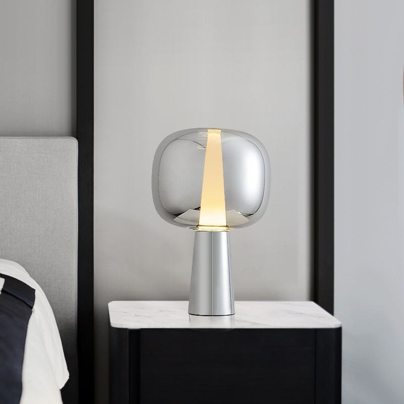 Metallic Globe Table Lamp: Luxe Geometry & Ambient Elegance