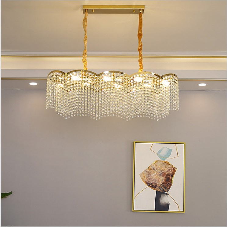 Luxury Crystal Chandelier with Gold Metal Frame