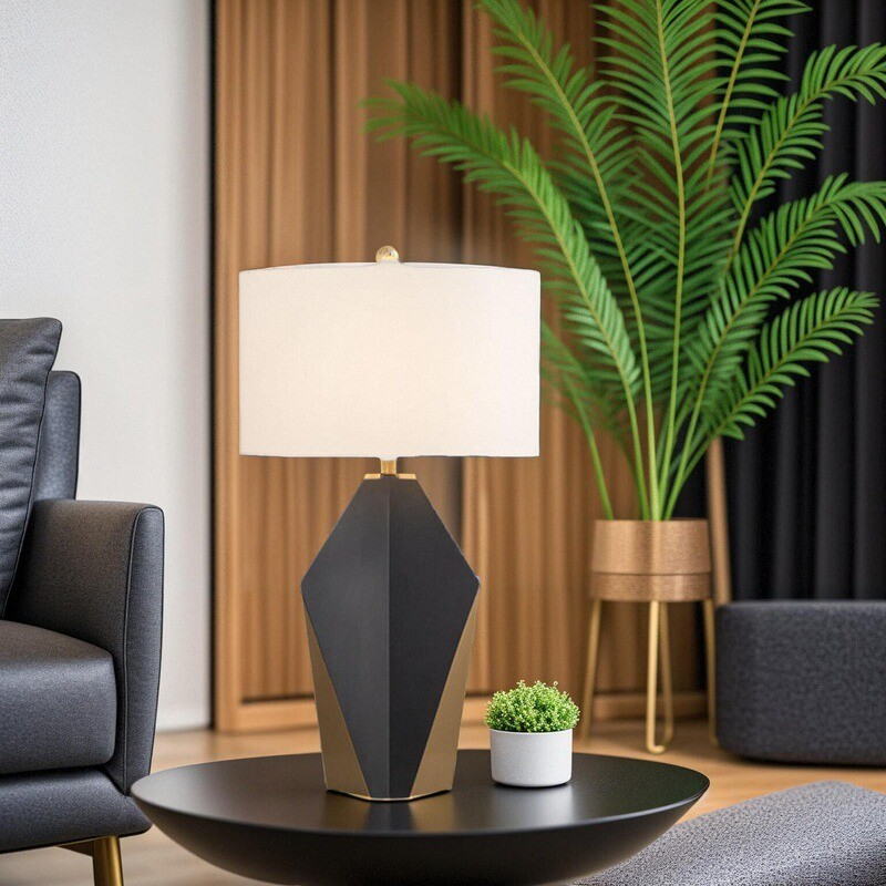 Modern Geometric Table Lamp: Elevate Small Spaces with Artistic Elegance