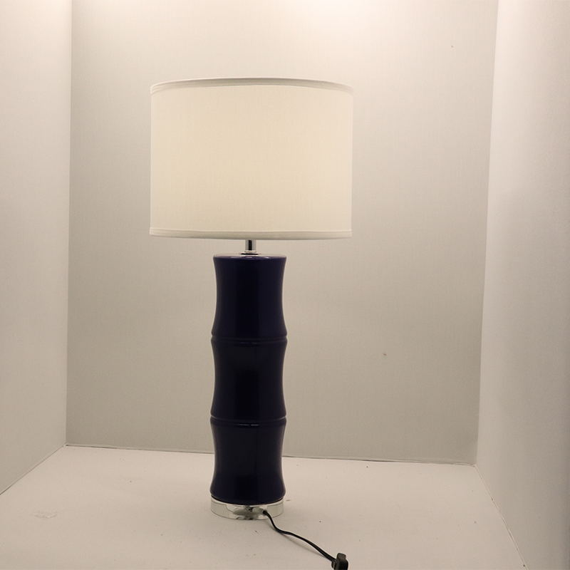Bamboo - Shaped Ceramic Table Lamp: Blend Nature & Modern Aesthetics with Fabric Shade