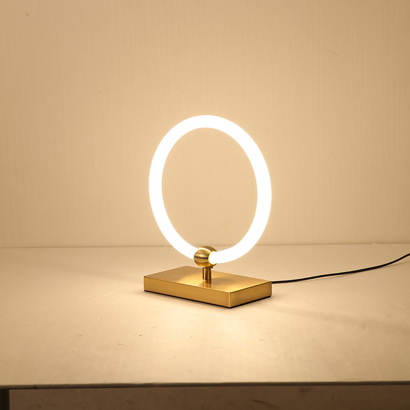 Halo LED Table Lamp: Minimalist Sculptural Lighting for Modern Interiors