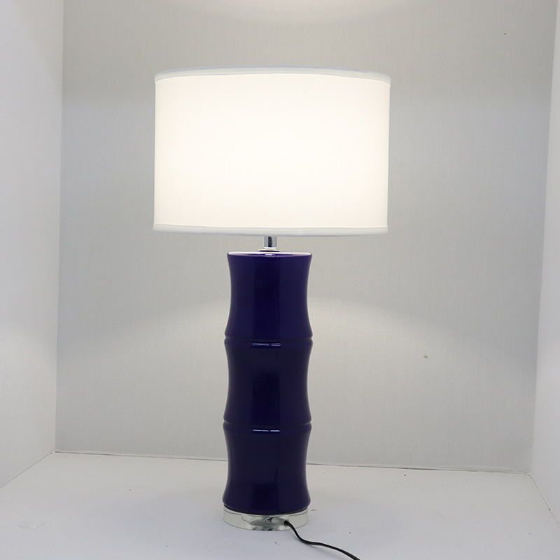 Bamboo - Shaped Ceramic Table Lamp: Blend Nature & Modern Aesthetics with Fabric Shade