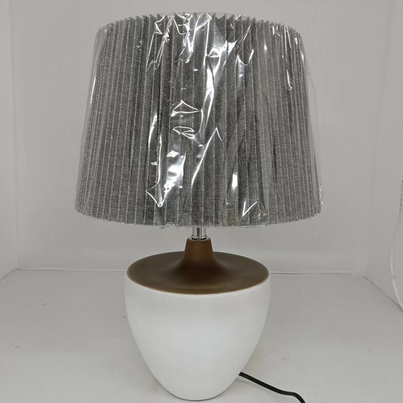 Modern Classic Ceramic Table Lamp: Handcrafted E27 Elegance with Soft Fabric Shade