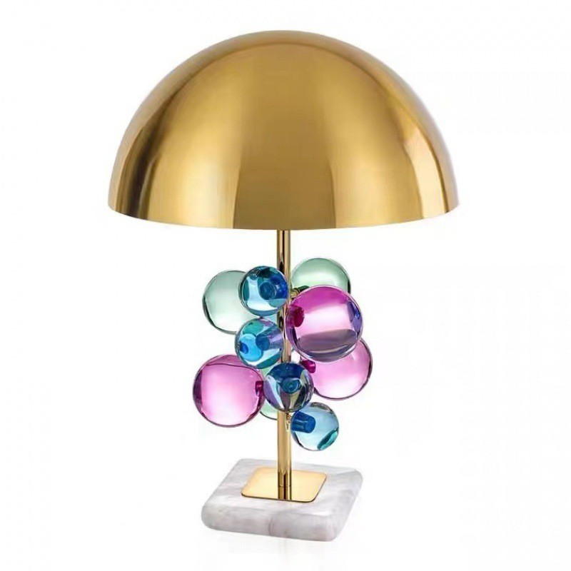 Art Deco Crystal Globe Table Lamp: Opulent Modern Art for Your Space