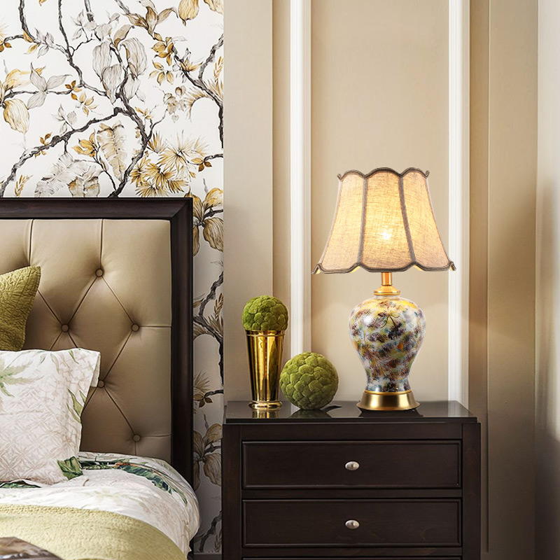 Artisanal Ceramic Table Lamp: Timeless Elegance with Handcrafted Porcelain & Metal Harmony