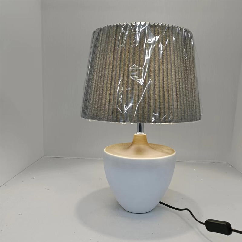 Modern Classic Ceramic Table Lamp: Handcrafted E27 Elegance with Soft Fabric Shade