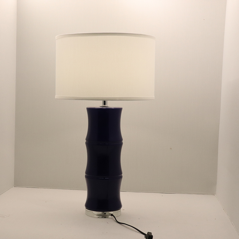 Bamboo - Shaped Ceramic Table Lamp: Blend Nature & Modern Aesthetics with Fabric Shade