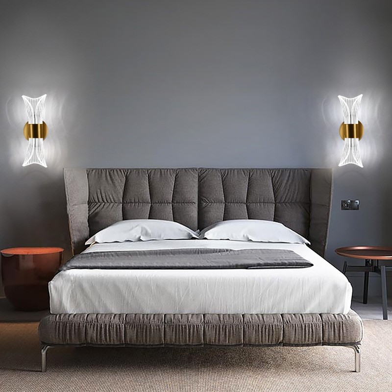 Modern Artistic LED Wall Sconces: Acrylic + Wrought Iron Fusion | 12W Tricolor Lighting for Stylish Spaces