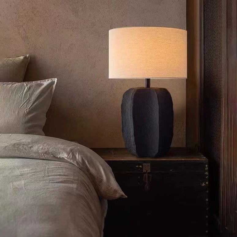 Wabi - Sabi Textured Ceramic Table Lamp: Organic Charm for Contemporary Spaces