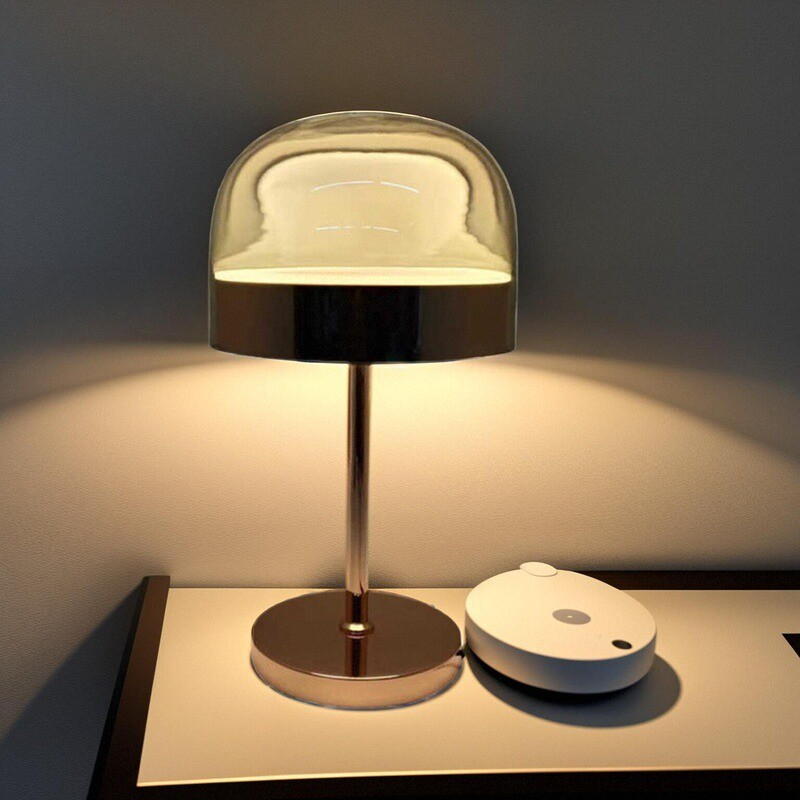 Modern Luxe Glass & Gold Metal Table Lamp: 15W LED for Elegant, Energy-Efficient Ambiance