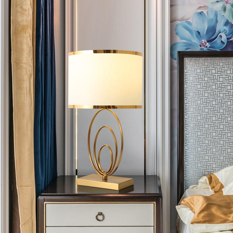 Modern Luxury Meets Precision: Bronze - Toned Metal & Fabric Table Lamp to Elevate Sophisticated Spaces
