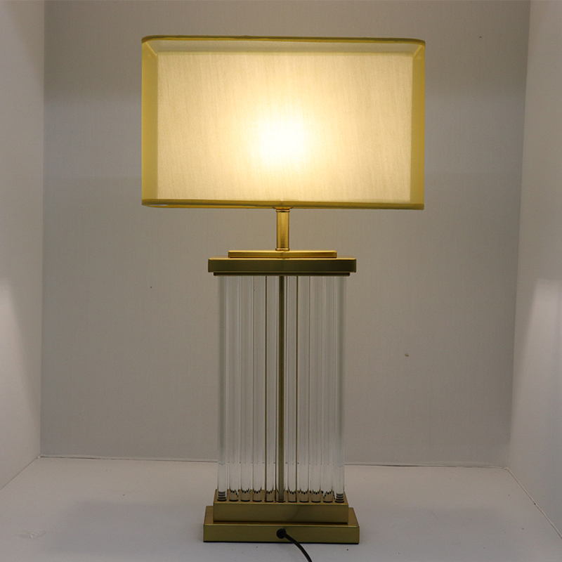 Nordic Crystal Column Table Lamp: Frosted Lantern - Inspired Elegance for Modern Interiors
