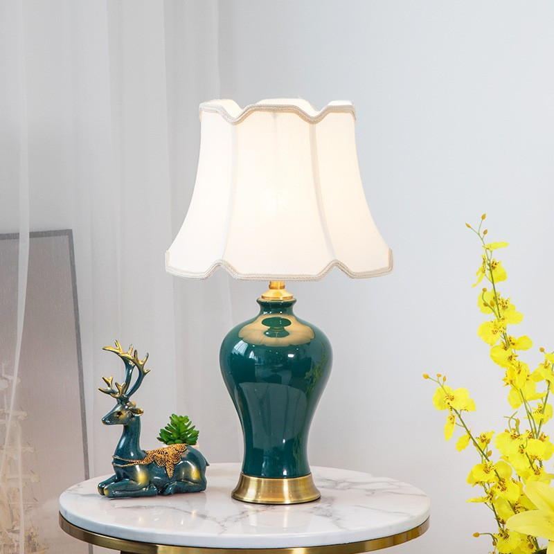 American Luxury Emerald Green Ceramic Table Lamp