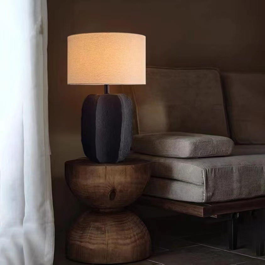 Wabi - Sabi Textured Ceramic Table Lamp: Organic Charm for Contemporary Spaces