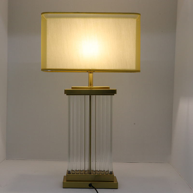 Nordic Crystal Column Table Lamp: Frosted Lantern - Inspired Elegance for Modern Interiors