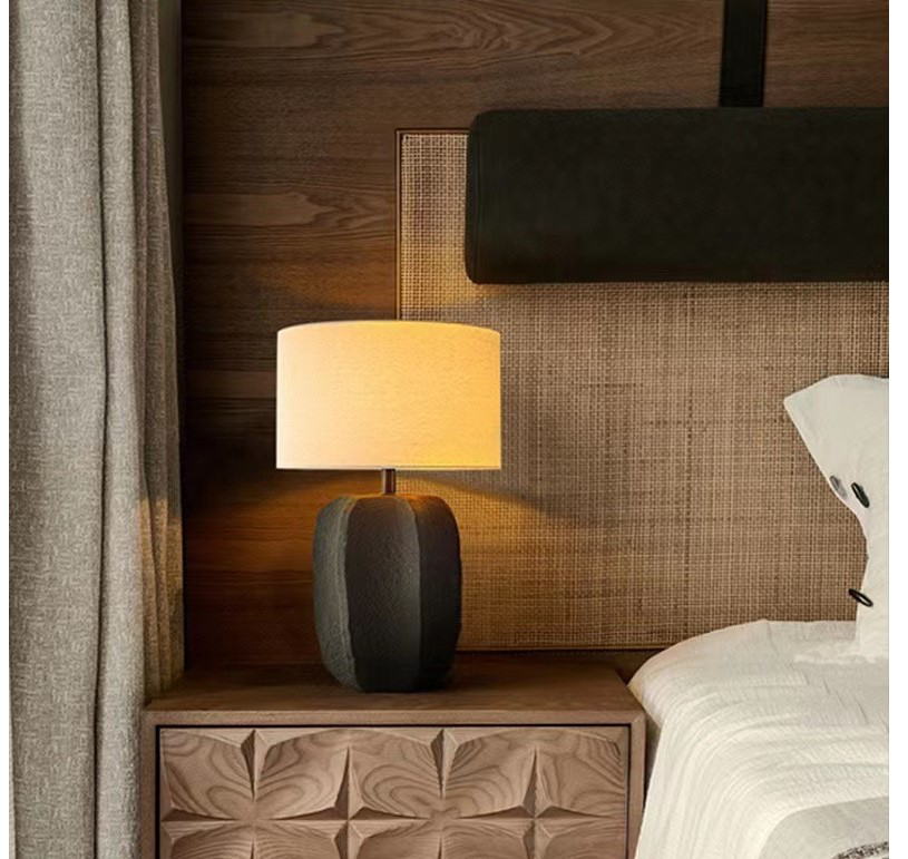 Wabi - Sabi Textured Ceramic Table Lamp: Organic Charm for Contemporary Spaces