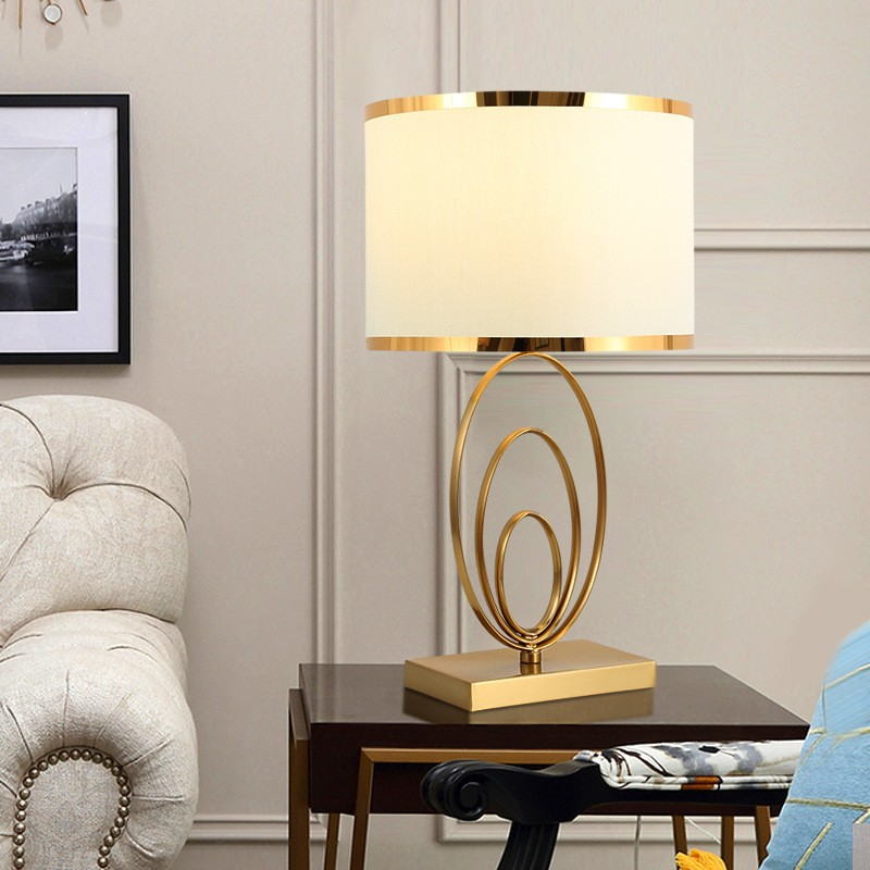 Modern Luxury Meets Precision: Bronze - Toned Metal & Fabric Table Lamp to Elevate Sophisticated Spaces