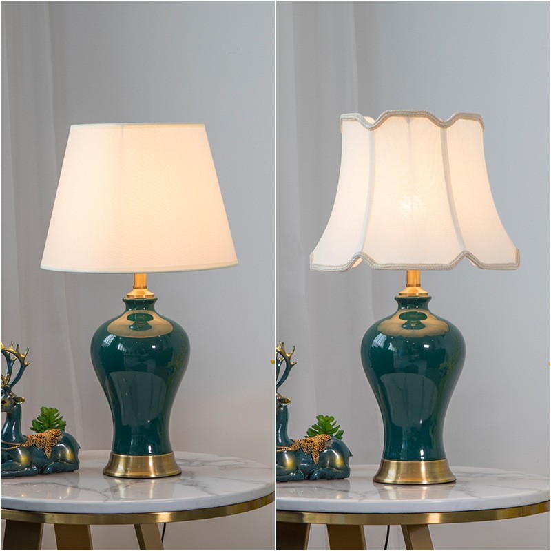 American Luxury Emerald Green Ceramic Table Lamp