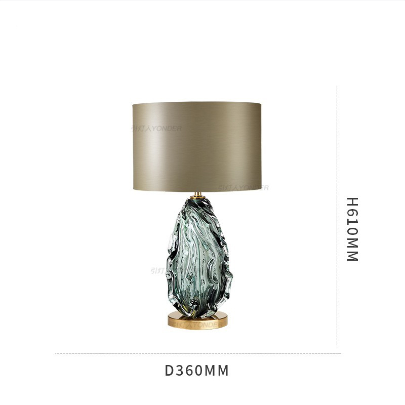 Artistic Textured Glass Table Lamp: Organic Elegance for Luxury Interiors