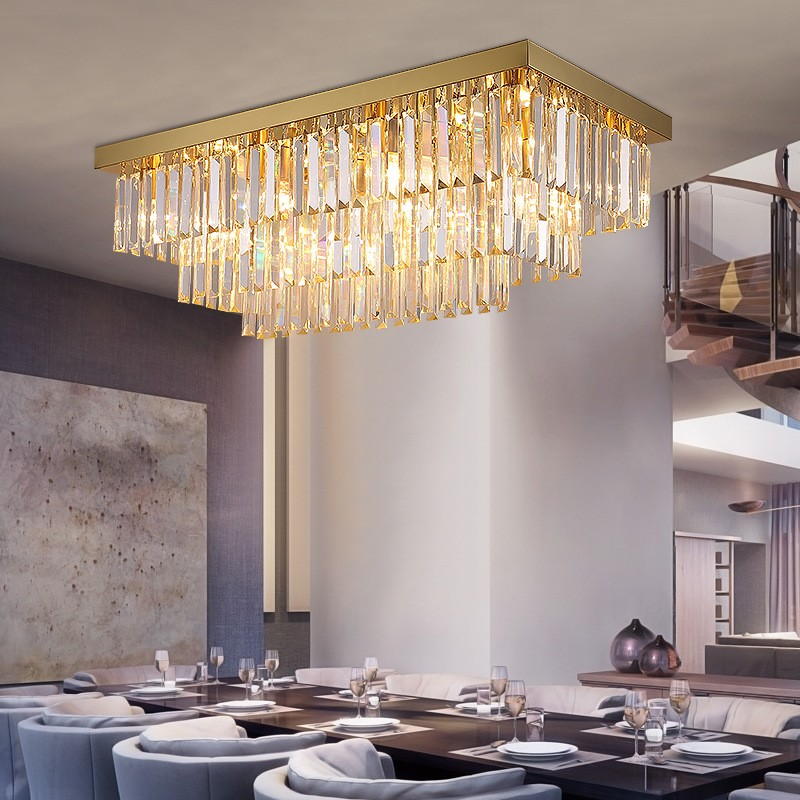Eclat Crystal Rectangular Ceiling Light Collection