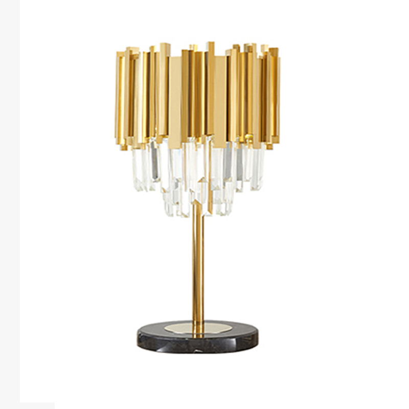 Opulent Crystal - Aluminum Table Lamp: Elegance Redefined with Marble Base