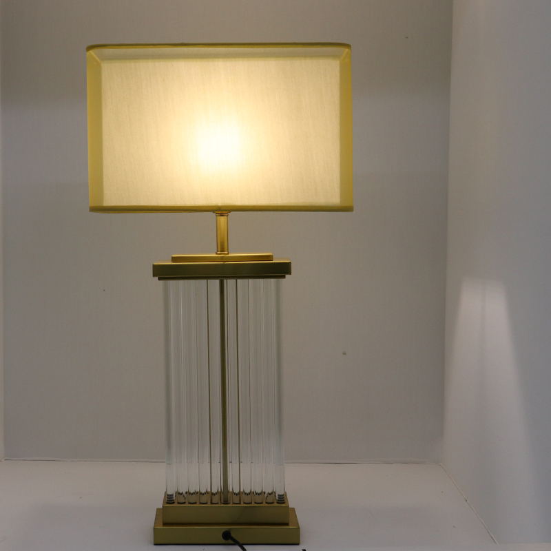 Nordic Crystal Column Table Lamp: Frosted Lantern - Inspired Elegance for Modern Interiors