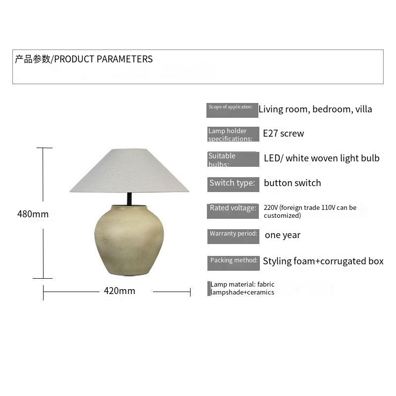 Rustic Ceramic Table Lamp: Timeless Charm for Cozy Interiors
