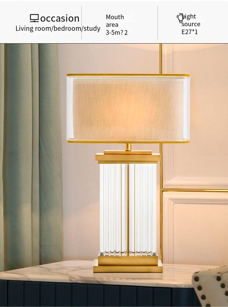Nordic Crystal Column Table Lamp: Frosted Lantern - Inspired Elegance for Modern Interiors