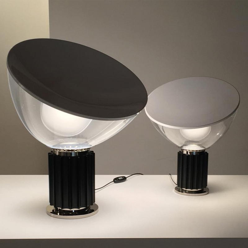 Modern Industrial Glass & Aluminum Table Lamp: Sculptural GU10 Illumination for Contemporary Spaces