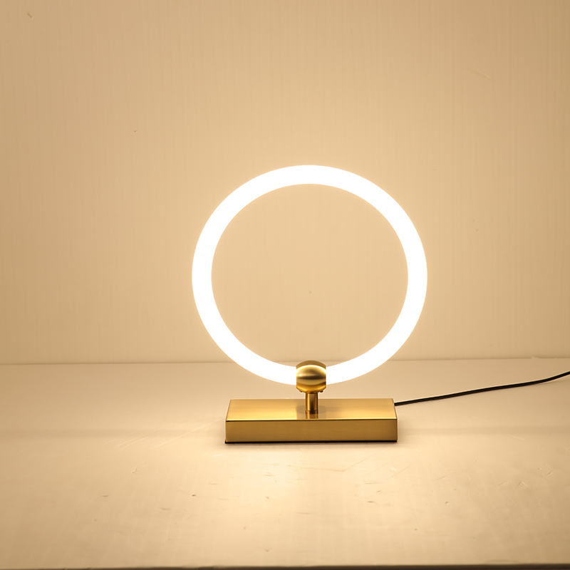 Halo LED Table Lamp: Minimalist Sculptural Lighting for Modern Interiors