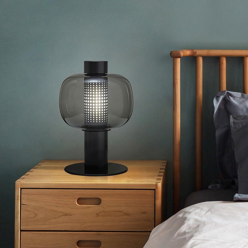 Modern Minimalist Glass & Hardware Table Lamp for Living Room & Bedroom