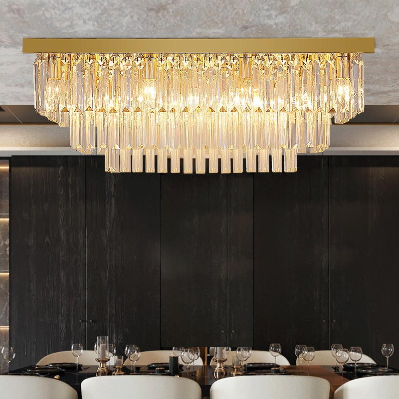 Eclat Crystal Rectangular Ceiling Light Collection
