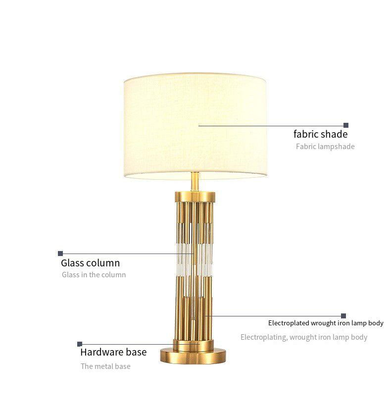 Modern Brass & Glass Table Lamp: Elevated Elegance for Intimate 3-8㎡ Spaces