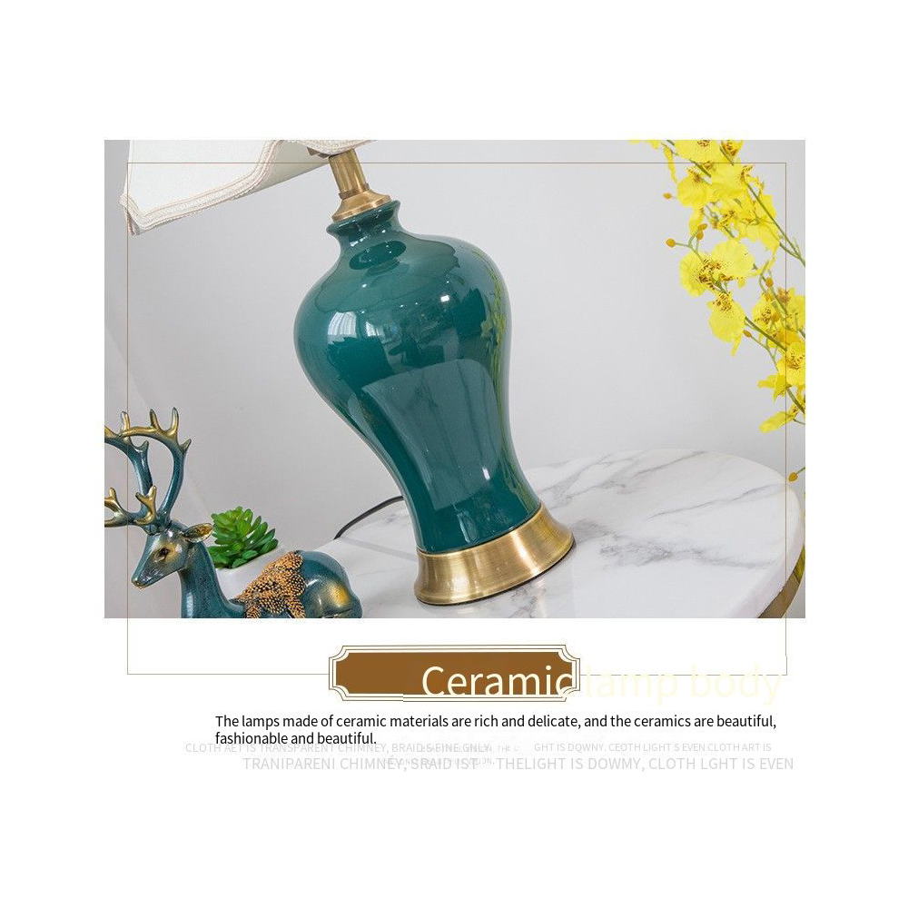 American Luxury Emerald Green Ceramic Table Lamp