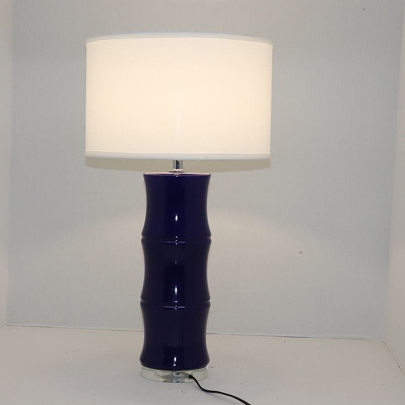 Bamboo - Shaped Ceramic Table Lamp: Blend Nature & Modern Aesthetics with Fabric Shade