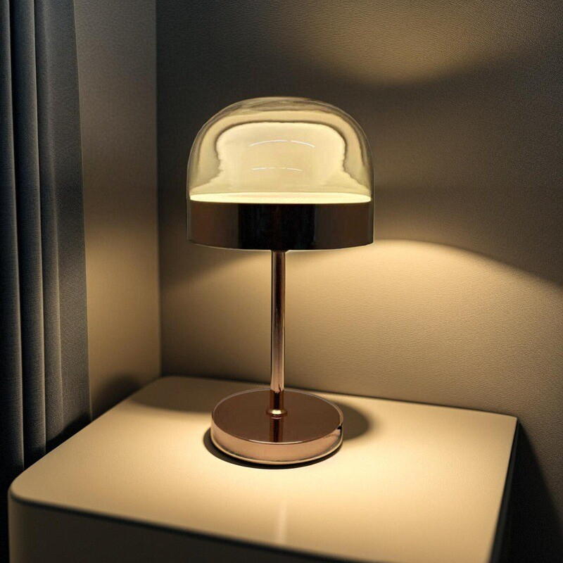 Modern Luxe Glass & Gold Metal Table Lamp: 15W LED for Elegant, Energy-Efficient Ambiance