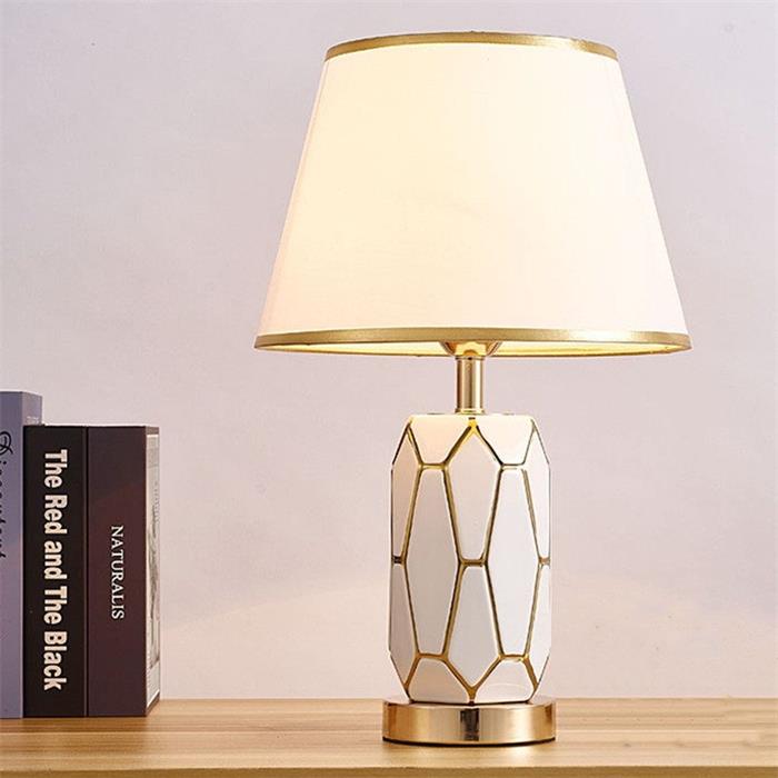 Geometric Gold - Accent Ceramic Table Lamps (Black & White Editions)