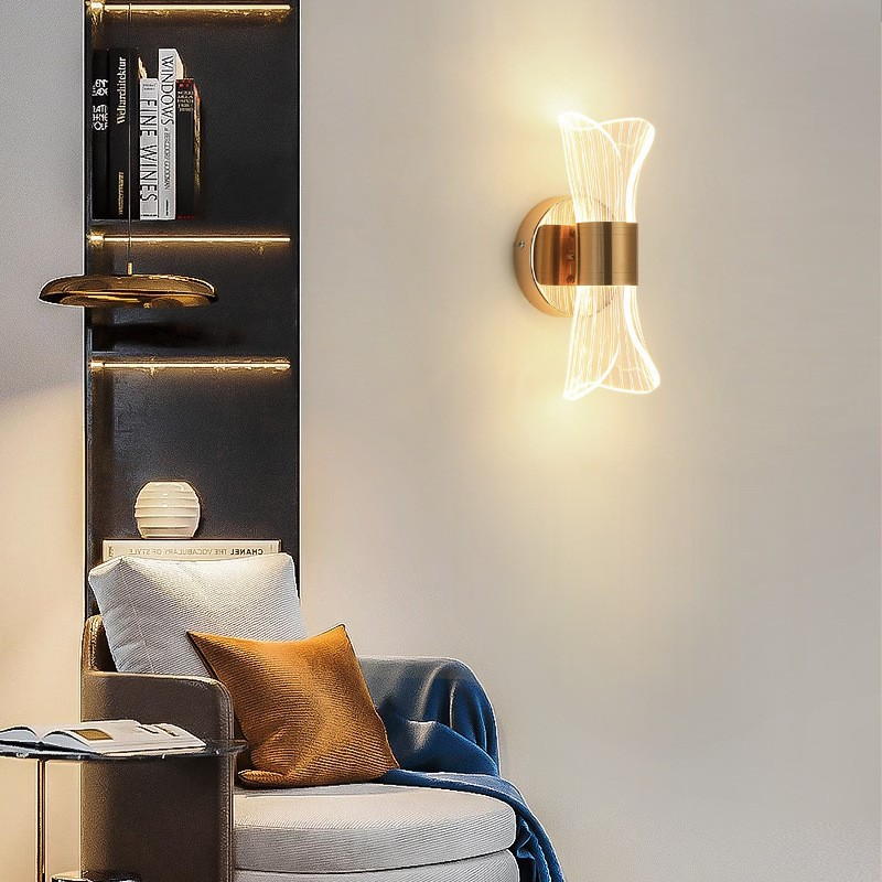 Modern Artistic LED Wall Sconces: Acrylic + Wrought Iron Fusion | 12W Tricolor Lighting for Stylish Spaces