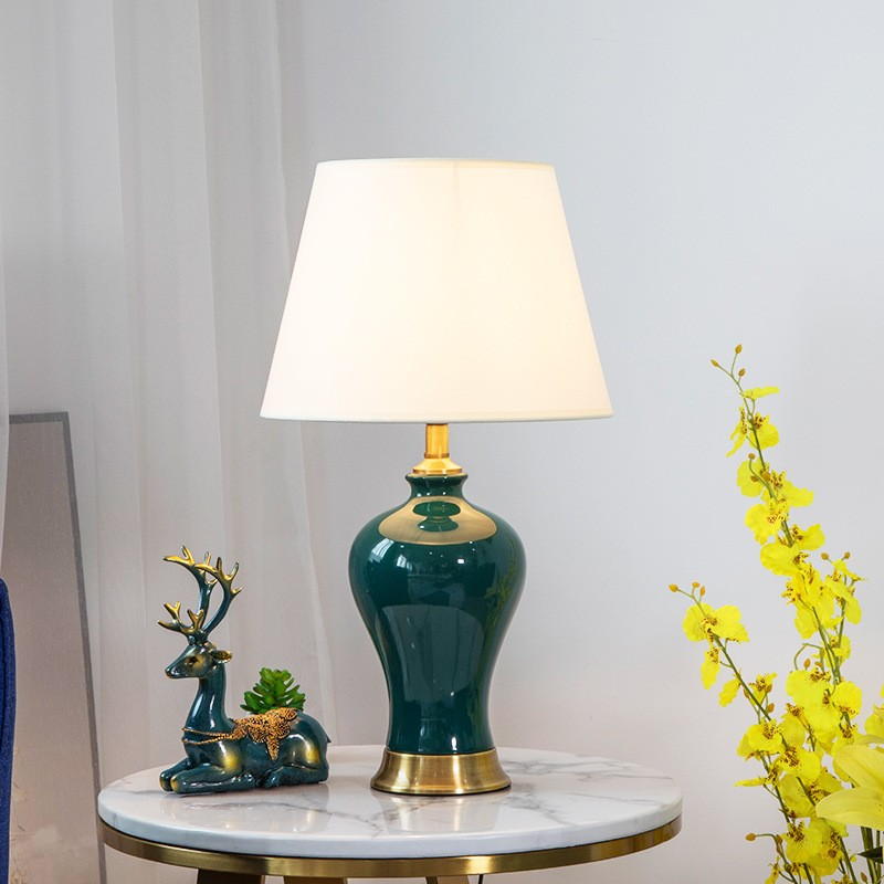 American Luxury Emerald Green Ceramic Table Lamp
