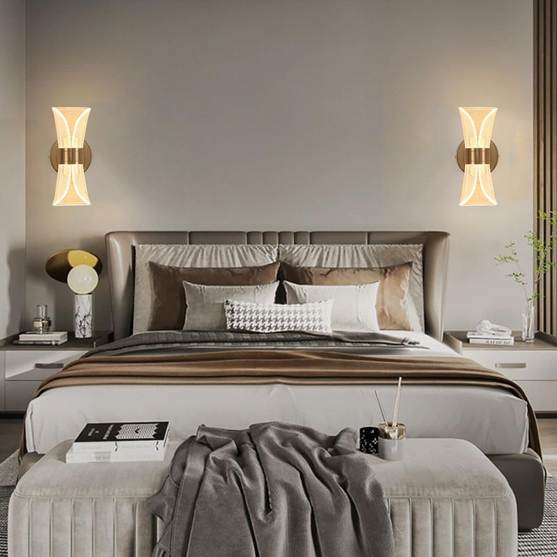 Modern Artistic LED Wall Sconces: Acrylic + Wrought Iron Fusion | 12W Tricolor Lighting for Stylish Spaces
