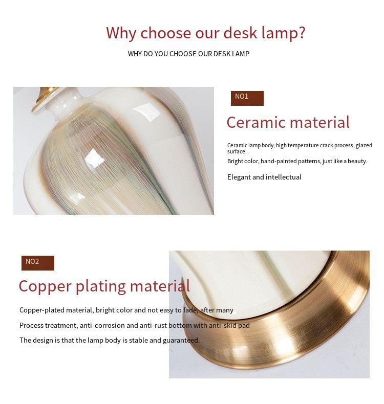 Elegant Chinese - Style Ceramic Table Lamp: Timeless Charm for Your Home