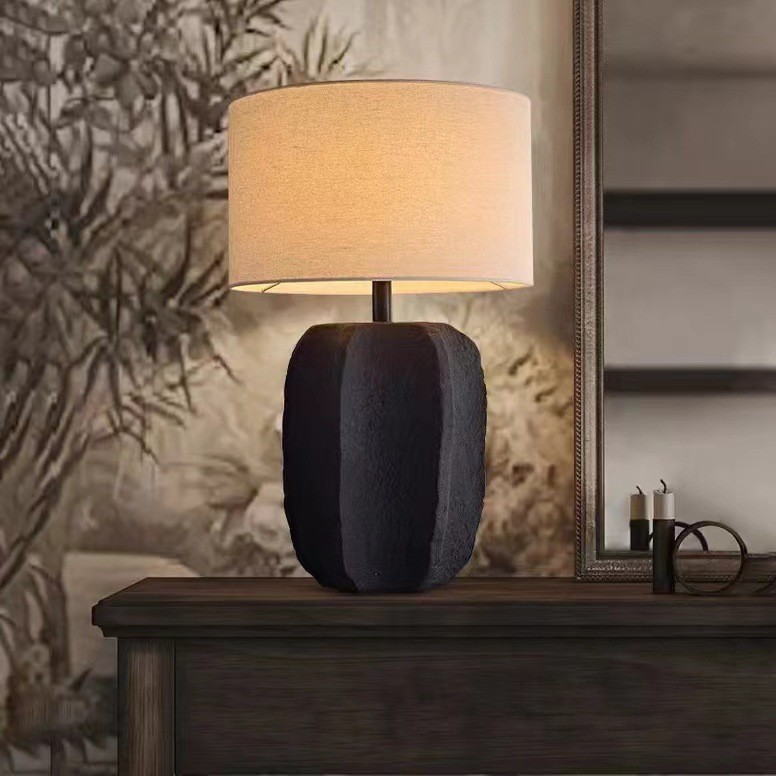 Wabi - Sabi Textured Ceramic Table Lamp: Organic Charm for Contemporary Spaces