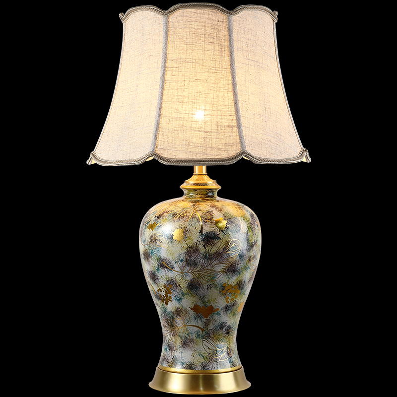 Artisanal Ceramic Table Lamp: Timeless Elegance with Handcrafted Porcelain & Metal Harmony