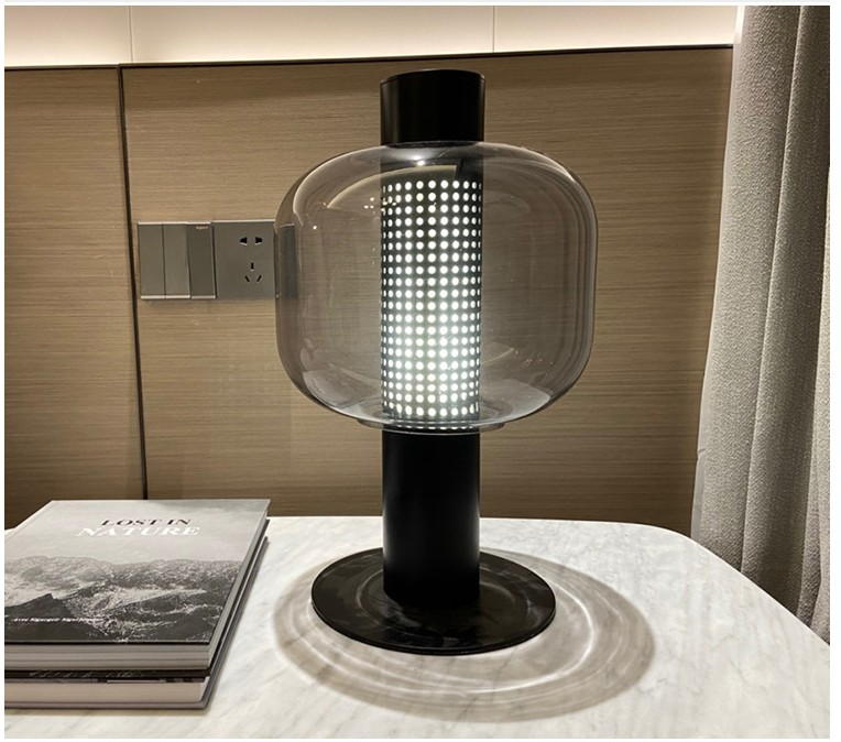 Modern Minimalist Glass & Hardware Table Lamp for Living Room & Bedroom
