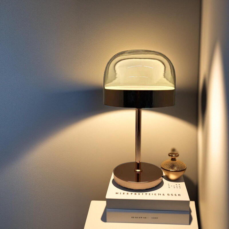 Modern Luxe Glass & Gold Metal Table Lamp: 15W LED for Elegant, Energy-Efficient Ambiance
