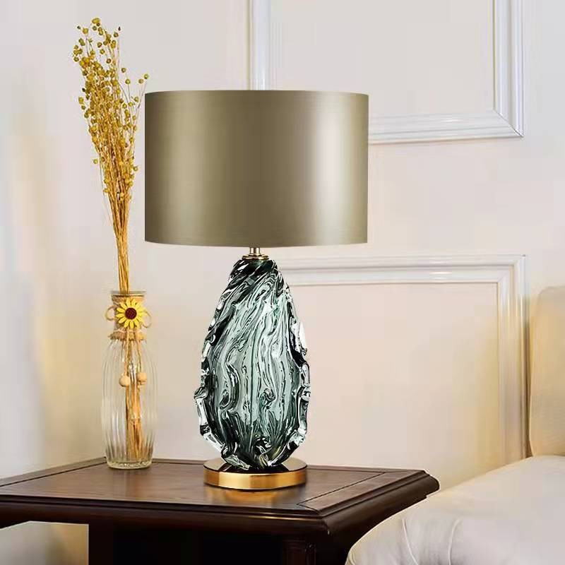 Artistic Textured Glass Table Lamp: Organic Elegance for Luxury Interiors